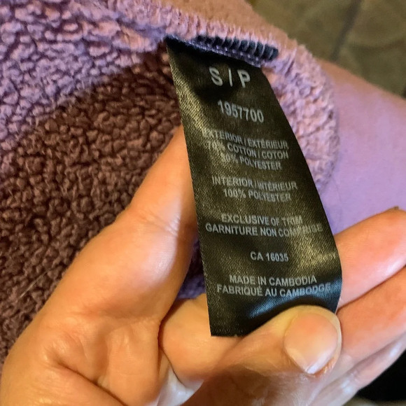 Sherpa lined Hoodie Y2K Women’s Size Small Zip-Up Warm Pink Thick Warm Vintage - Picture 8 of 11